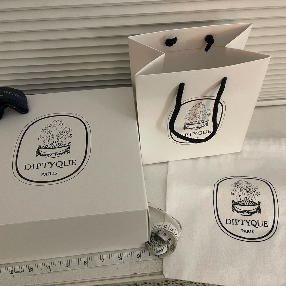 Diptyque Box, Dust Bag, Paper Bag and ribbon